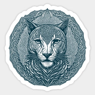 Monochrome Mountain Lion Portrait Sticker